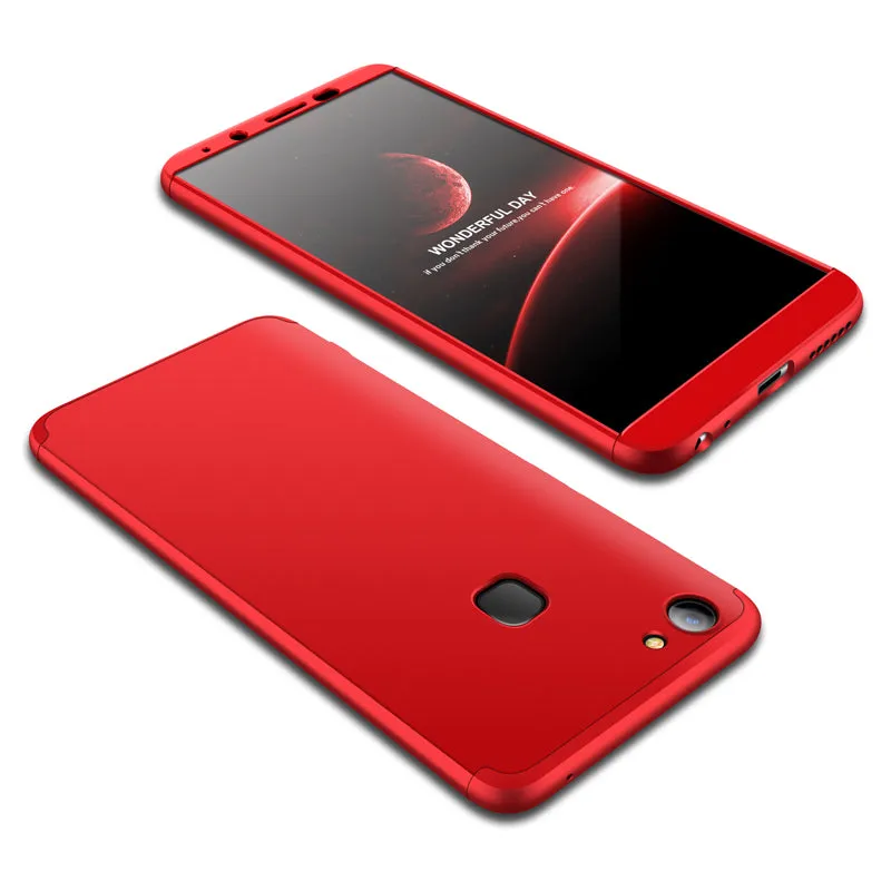 For VIVO V7 plus/Y75S/Y79 3 in 1 360 Degree Non-slip Shockproof Full Protective Case blue