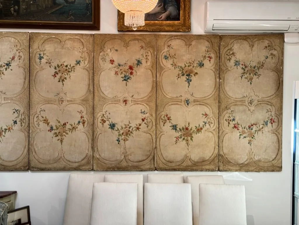 French 18th Century Chateau Screen, 8 Panels