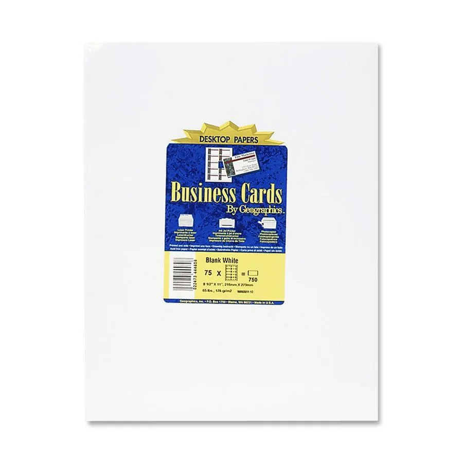 Geographics Inkjet, Laser Business Card - 30% Recycled
