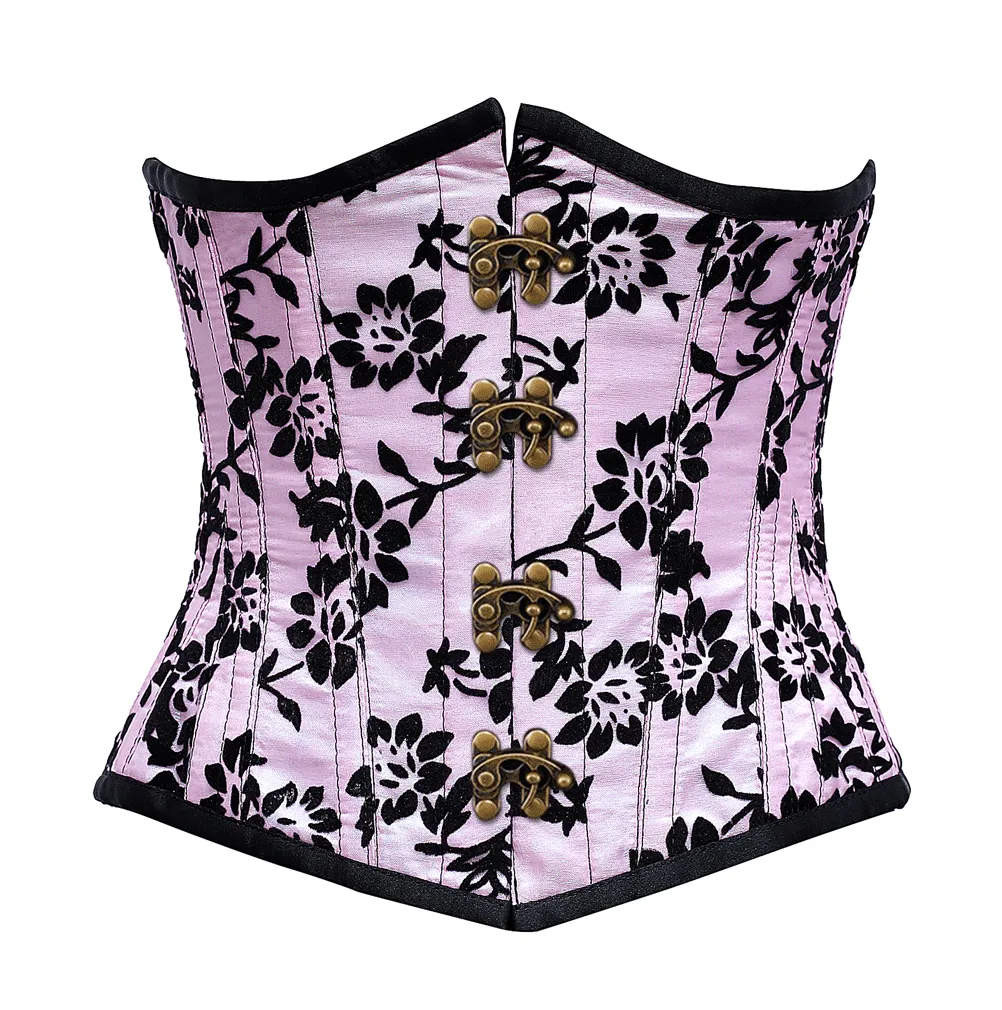 Gielnik Pink Underbust Corset In Tissue Flocking