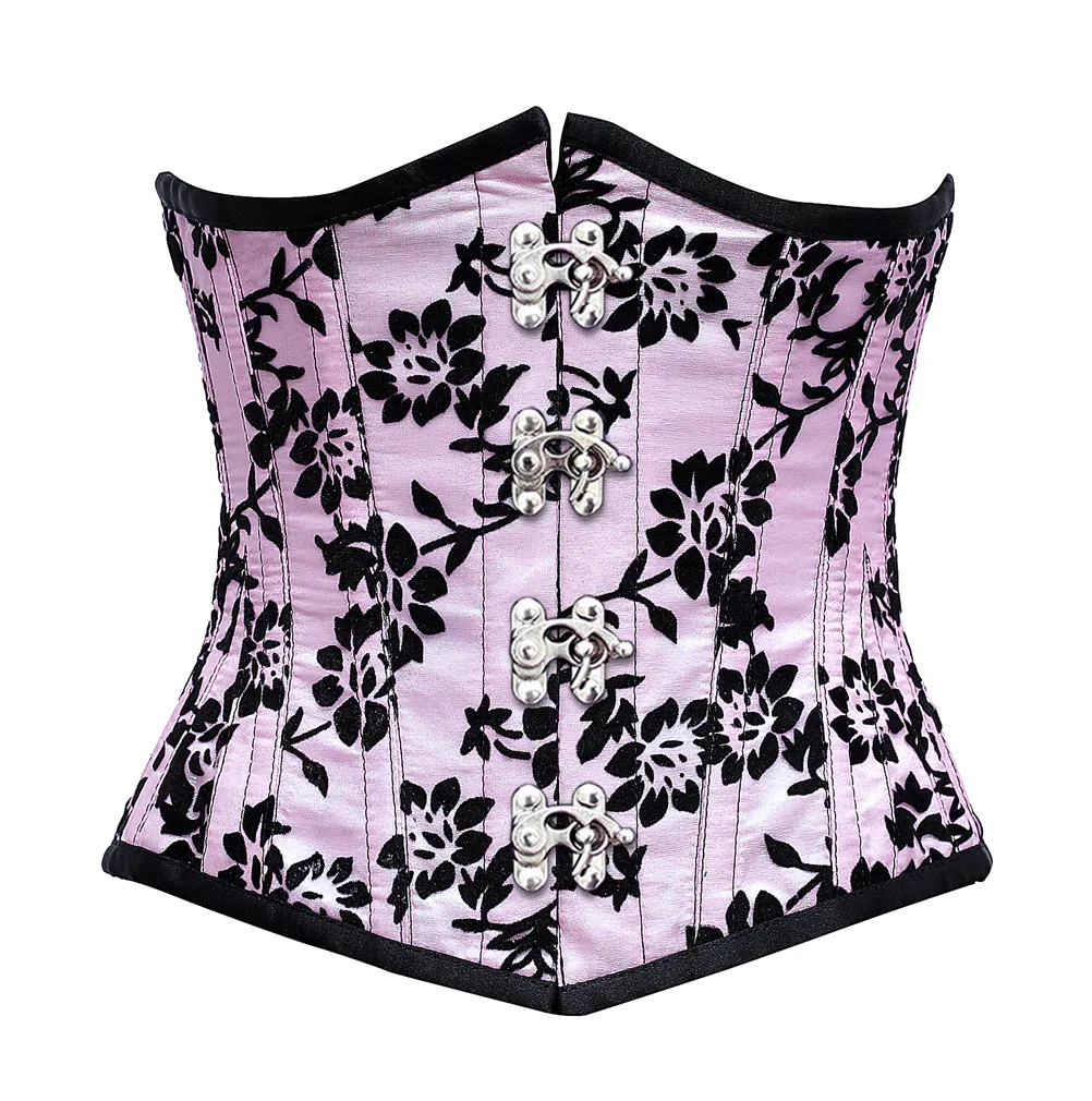 Gielnik Pink Underbust Corset In Tissue Flocking