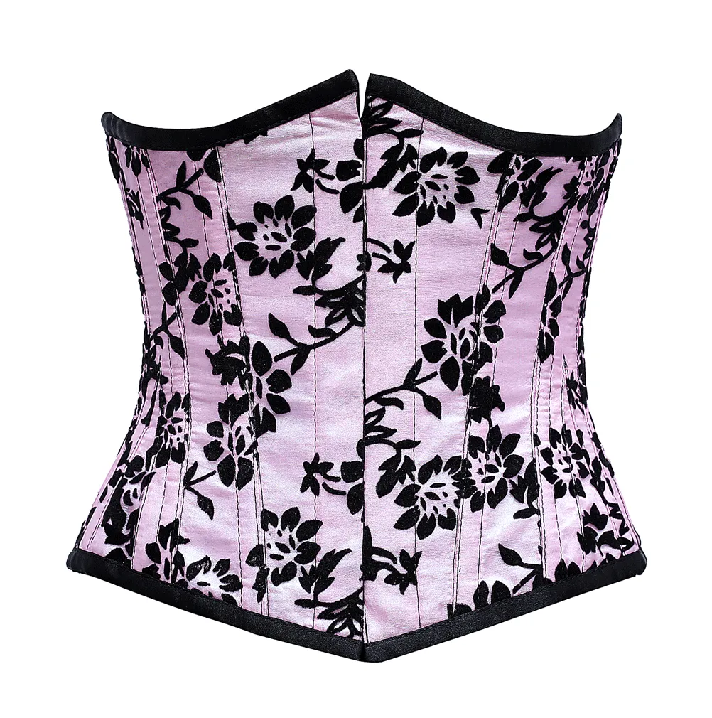 Gielnik Pink Underbust Corset In Tissue Flocking