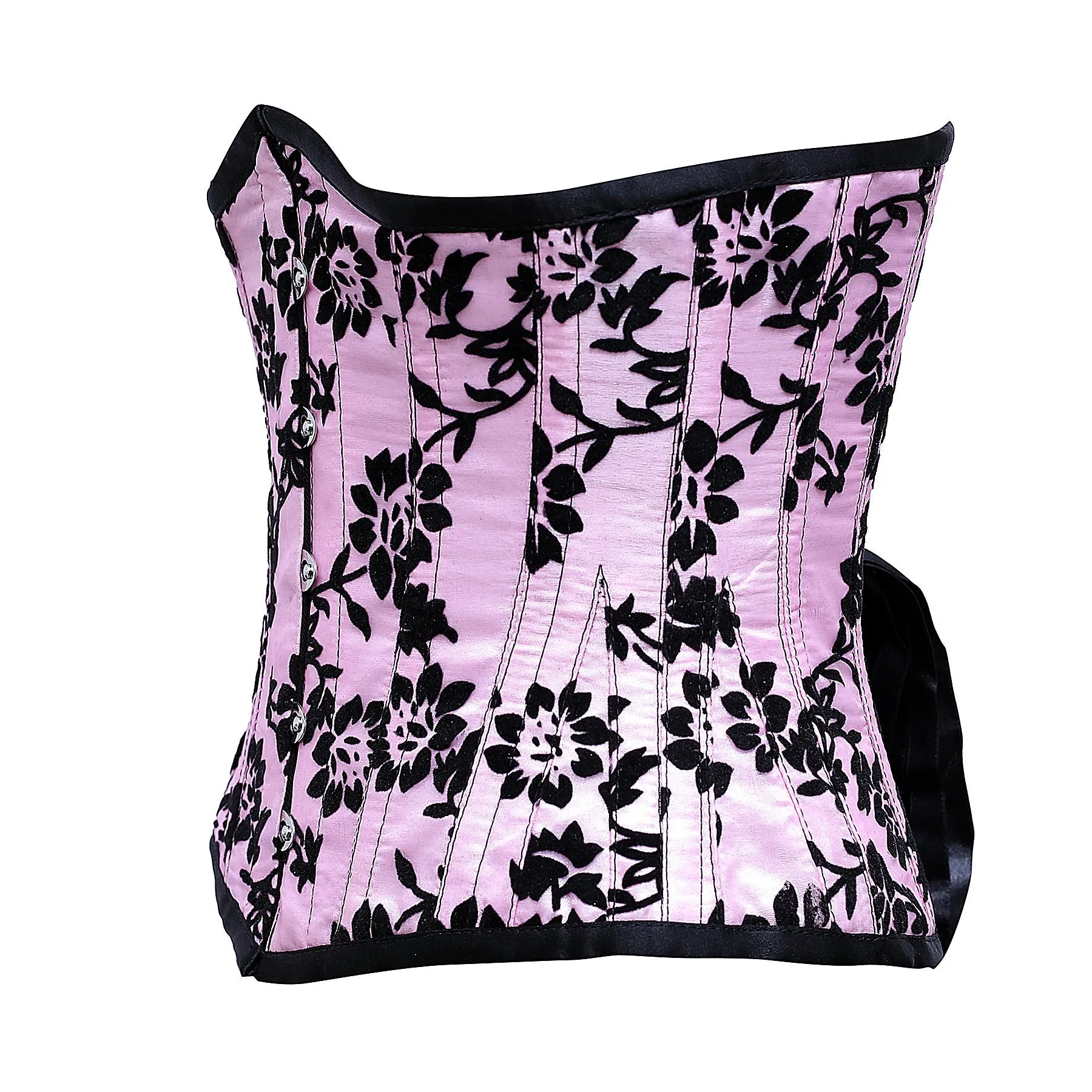 Gielnik Pink Underbust Corset In Tissue Flocking