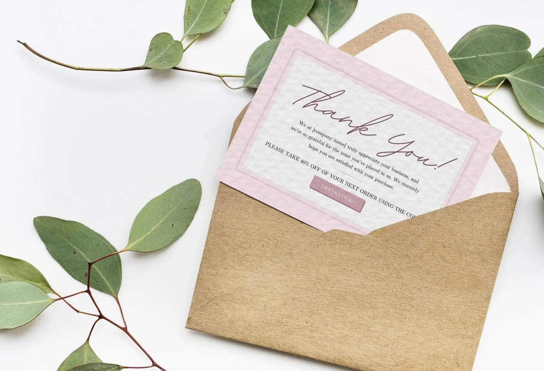 Giselle Printable Thank You Card Packaging Insert Note Canva Template