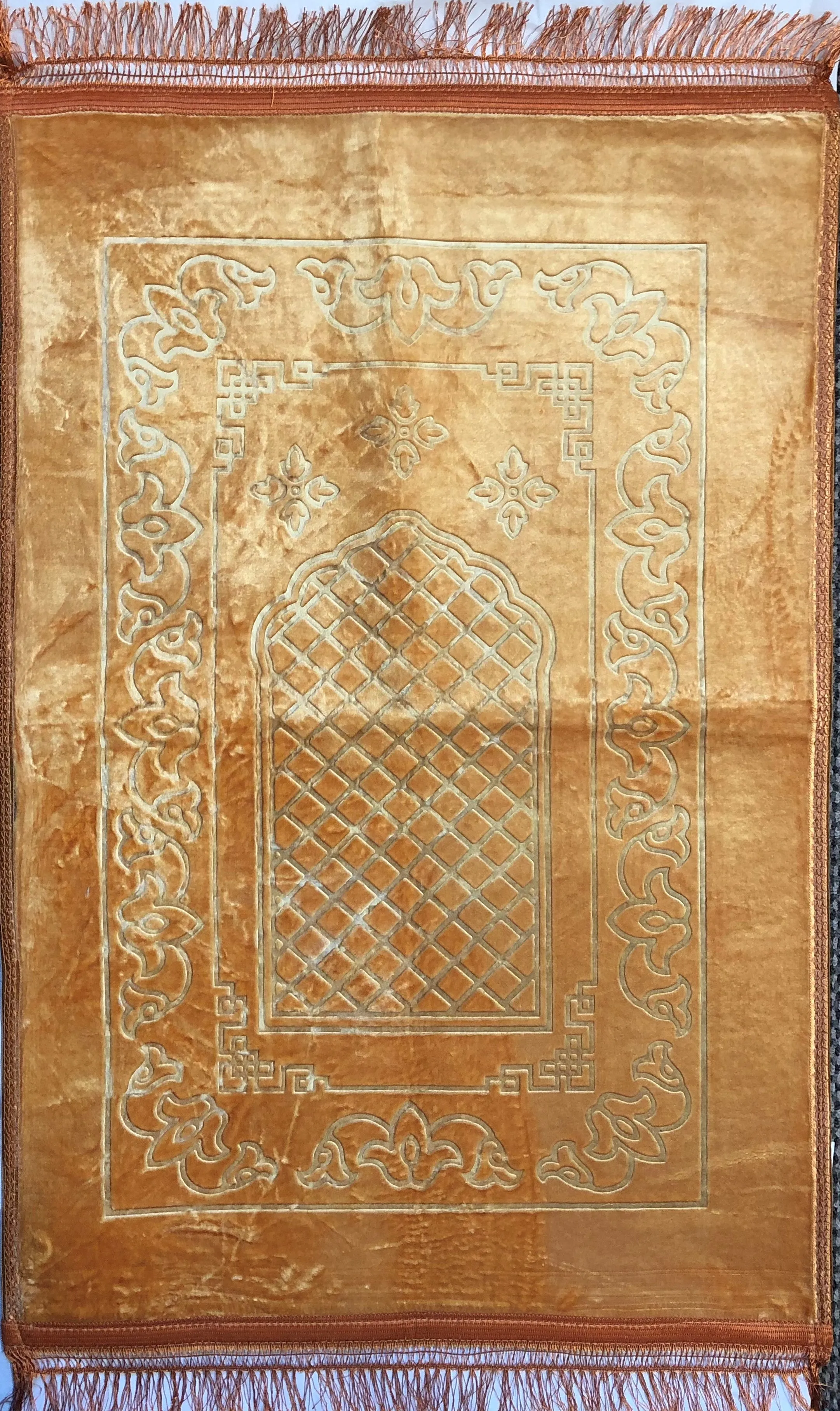 Gold Velvet Padded Prayer Mat