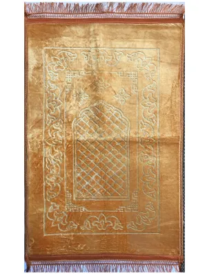 Gold Velvet Padded Prayer Mat