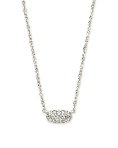 Grayson Silver Pendant Necklace In White Crystal