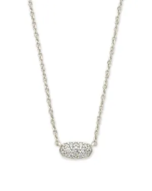 Grayson Silver Pendant Necklace In White Crystal