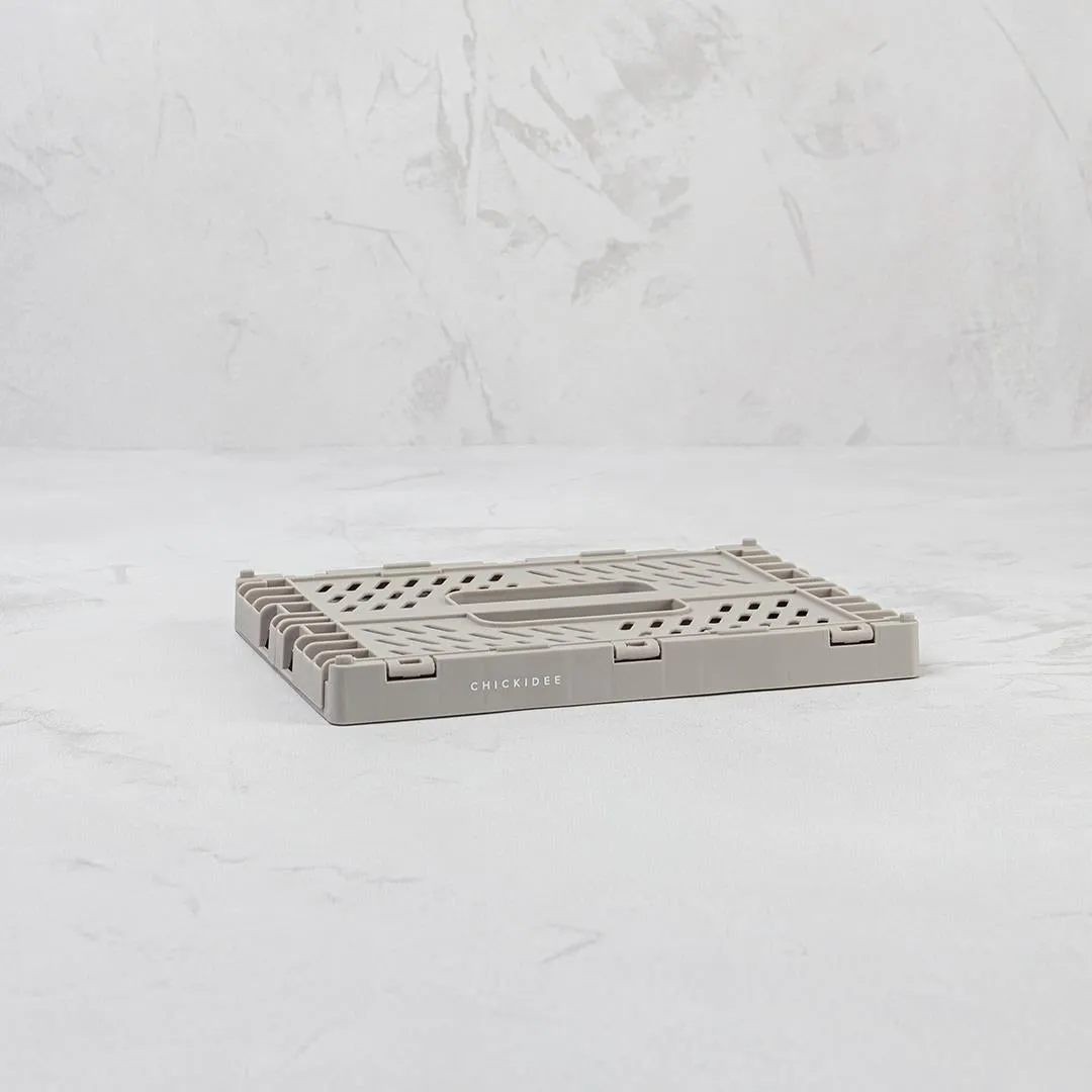 Grey Tiny Folding Storage Crate