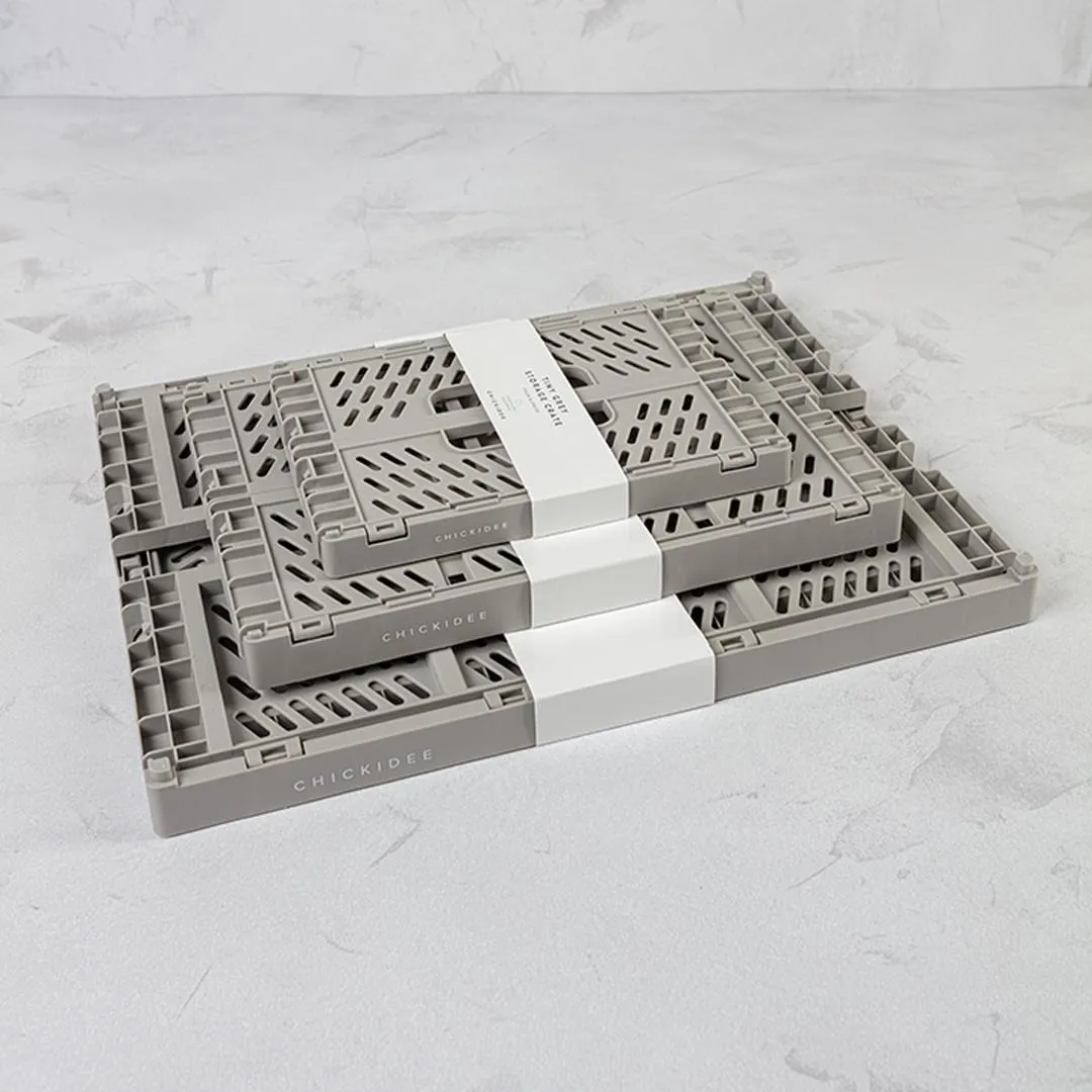 Grey Tiny Folding Storage Crate