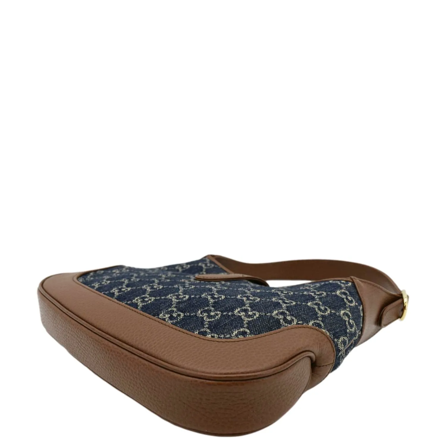 GUCCI Jackie 1961 GG Jacquard Denim Hobo Bag Navy Blue 636706