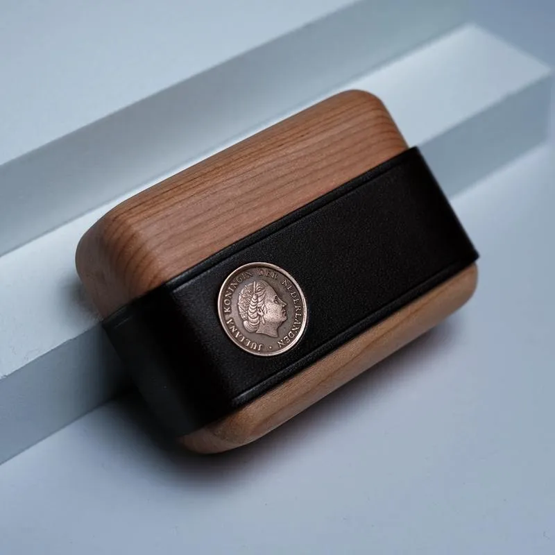 Handmade Brown Leather Wood AirPods Pro Case Custom Leather AirPods Pro Case Airpod Case Cover