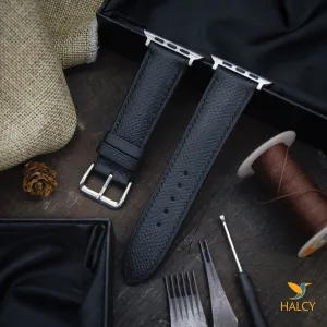 Handmade  Epsom Calf Leather Watch Band Fit for Apple watch Series 8, 7, 6, 5, 4, 3 : Choice of adapters and buckle color