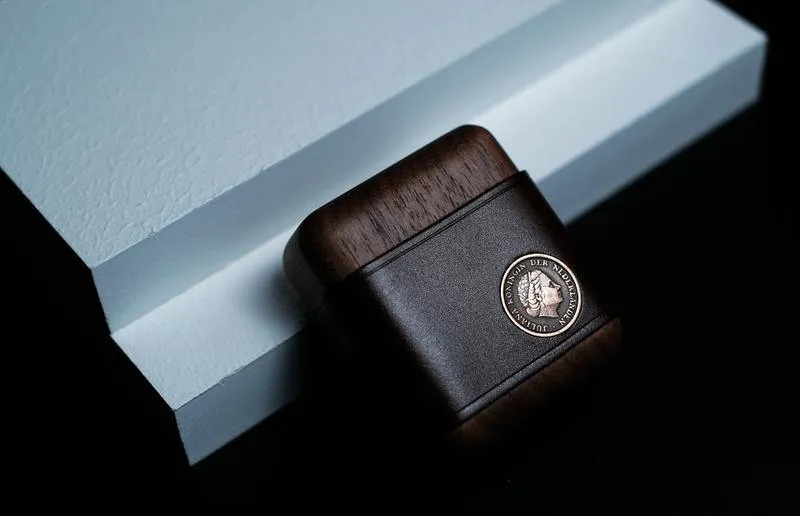 Handmade Green Leather Wood AirPods 1,2 Case Custom Leather AirPods 1,2 Case Airpod Case Cover