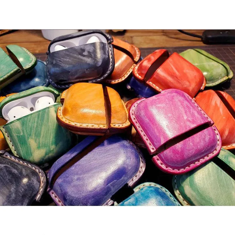 Handmade Leather AirPods 1,2 Cases Cute Leather AirPods Case Pro Airpod Case Cover
