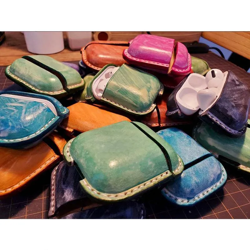 Handmade Leather AirPods 1,2 Cases Cute Leather AirPods Case Pro Airpod Case Cover