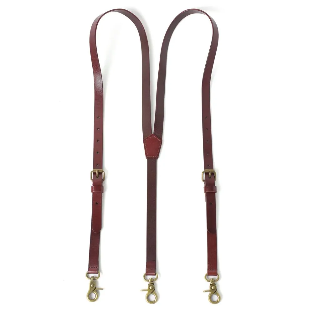 Handmade Mens Leather Suspenders, Wedding Suspenders for Groomsman with Hook Clips