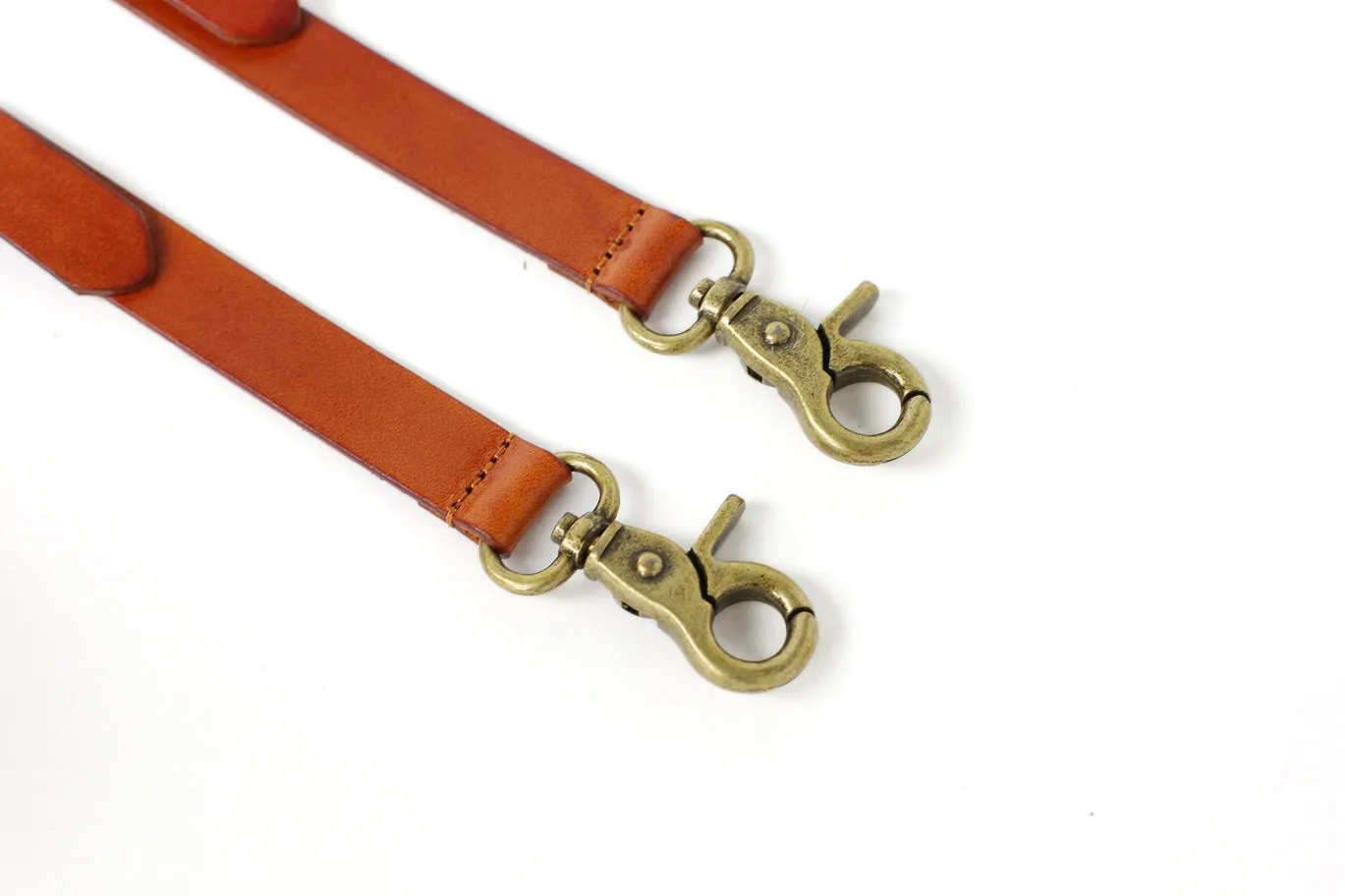 Handmade Mens Leather Suspenders, Wedding Suspenders for Groomsman with Hook Clips