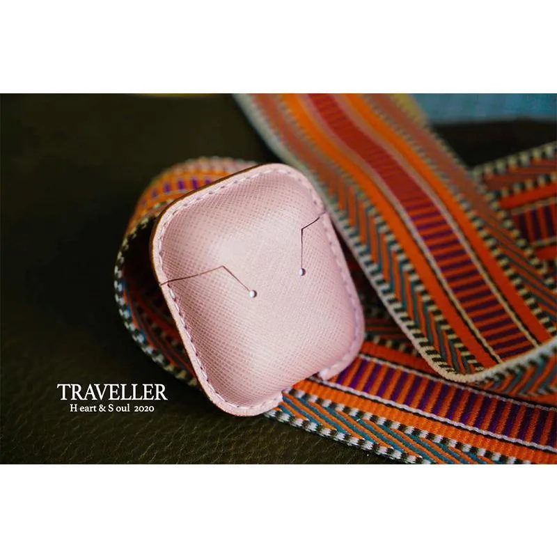 Handmade Pink Leather AirPods 1,2 Cases Leather AirPods Case 1,2 Airpod Case Cover