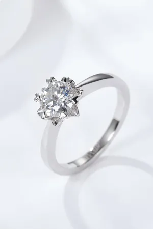Hazel Blues® | 925 Sterling Silver Solitaire Moissanite Ring