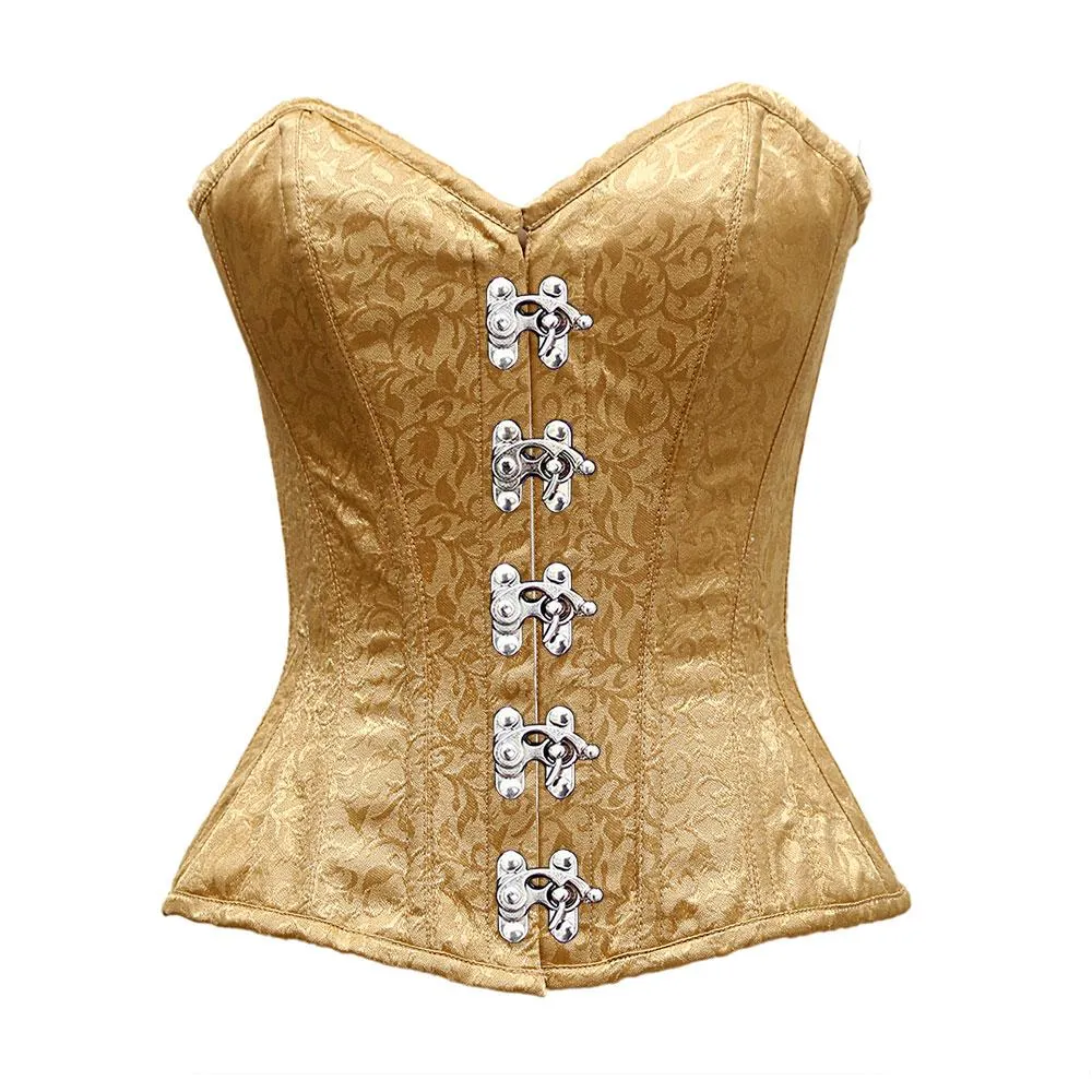Healy Golden Satin Brocade Overbust Corset