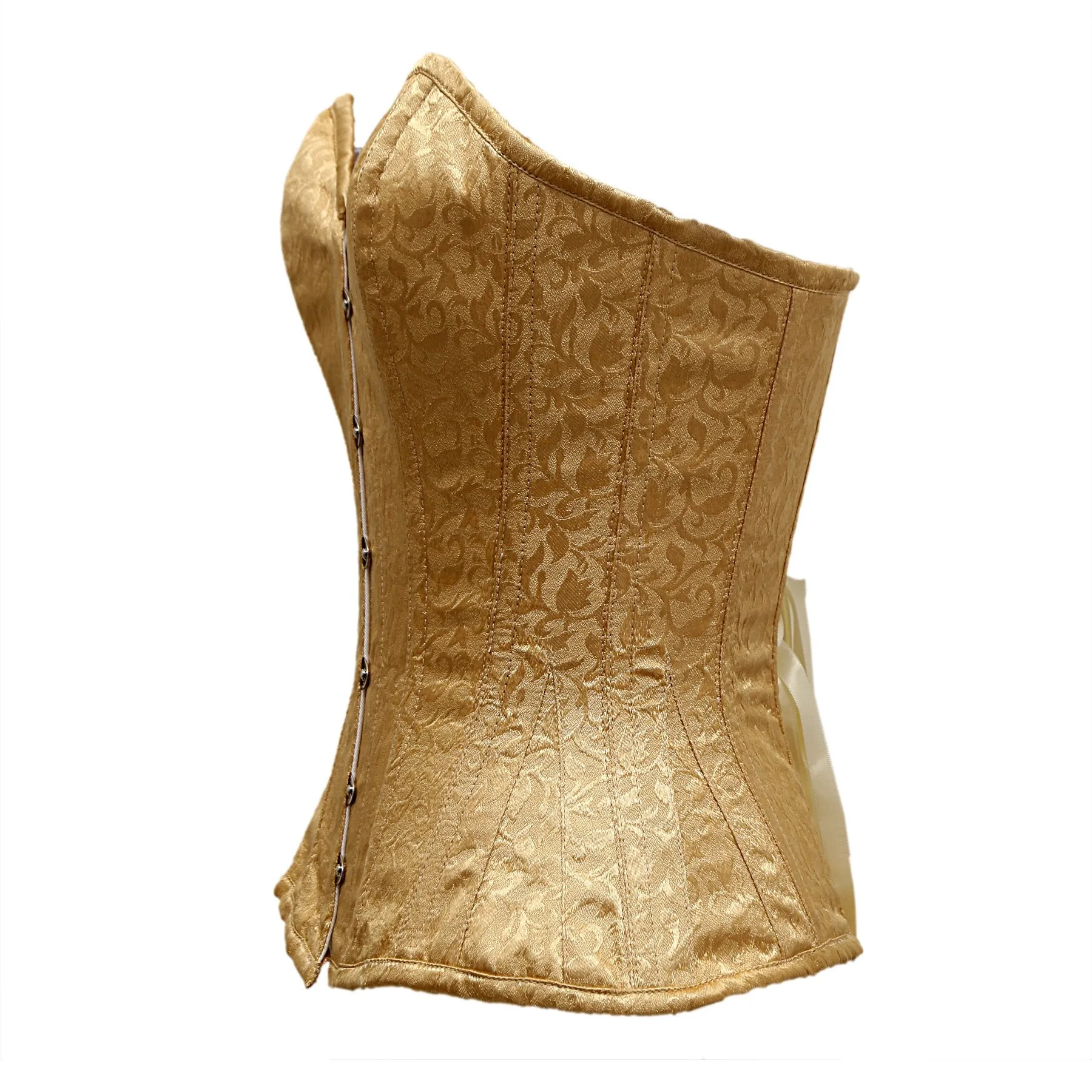 Healy Golden Satin Brocade Overbust Corset