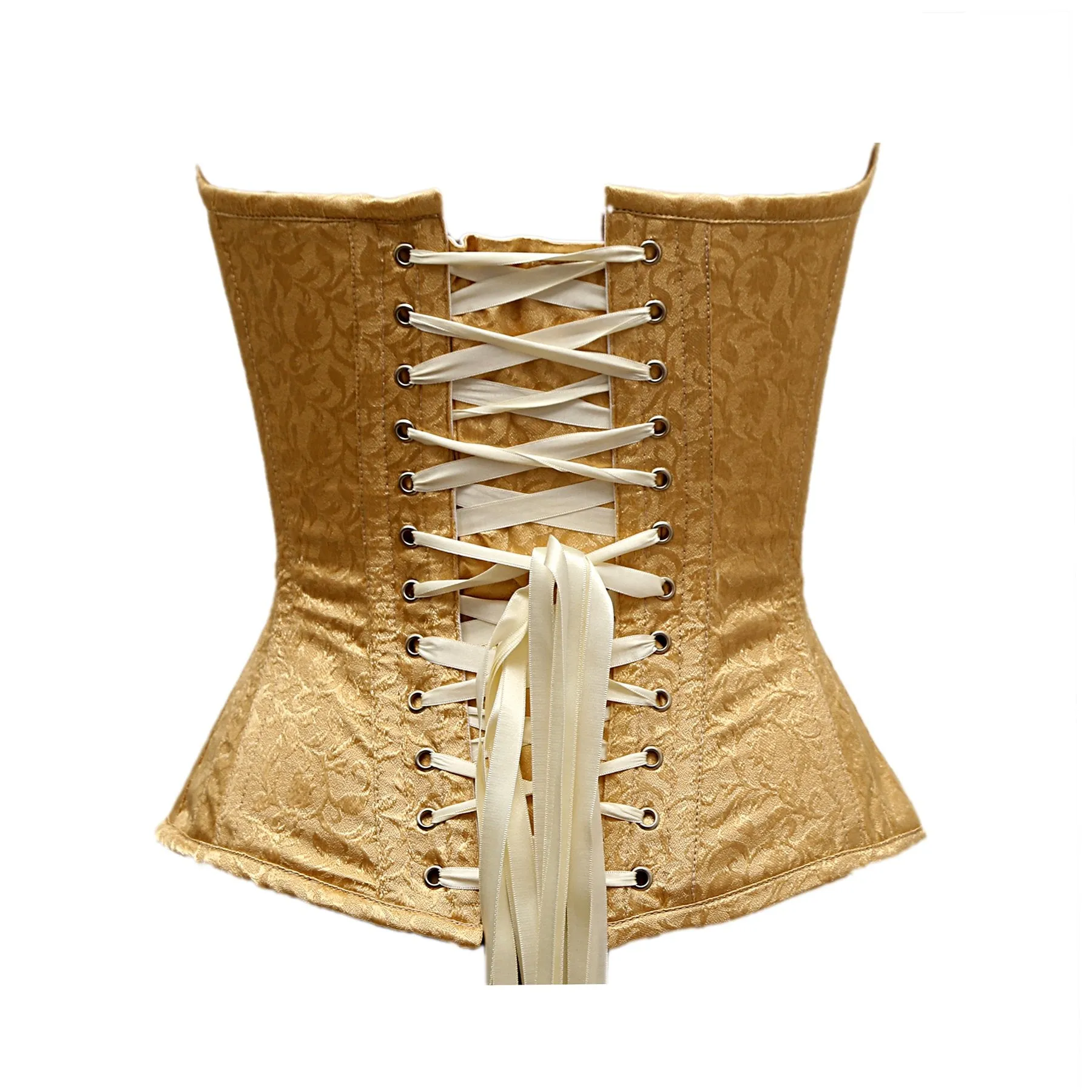 Healy Golden Satin Brocade Overbust Corset