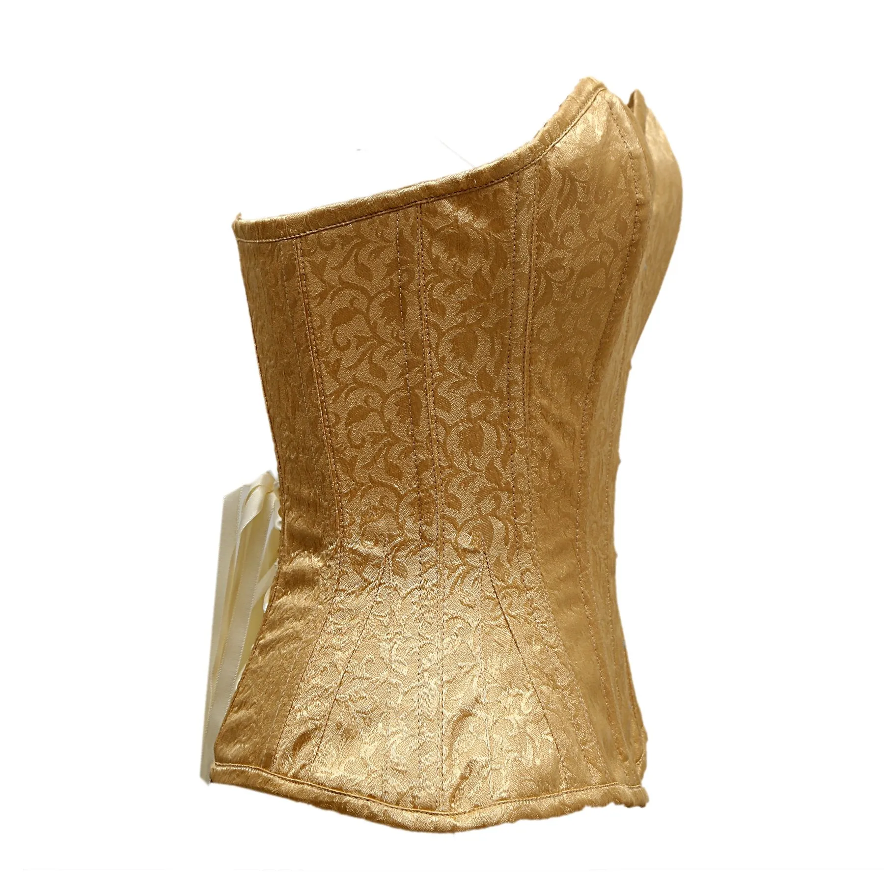 Healy Golden Satin Brocade Overbust Corset