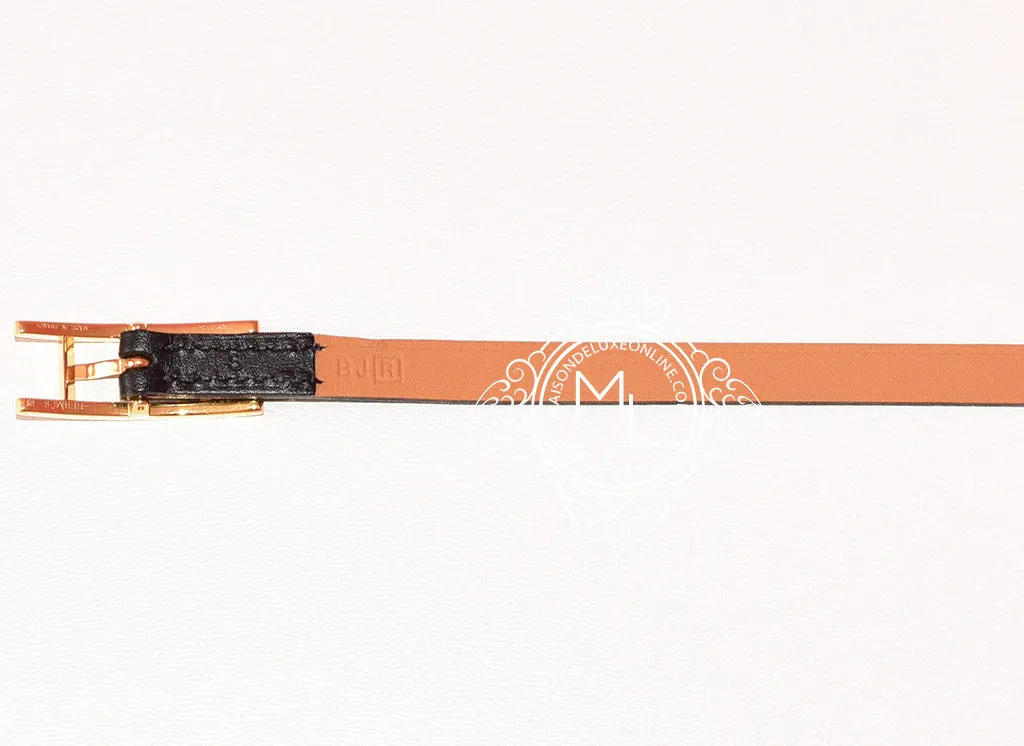 Hermes Noir Black GHW Hapi Triple Tour Bracelet Cuff S