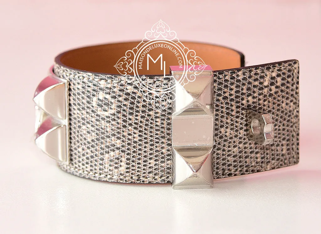 Hermes Ombre Lizard CDC Collier de Chien Bracelet S