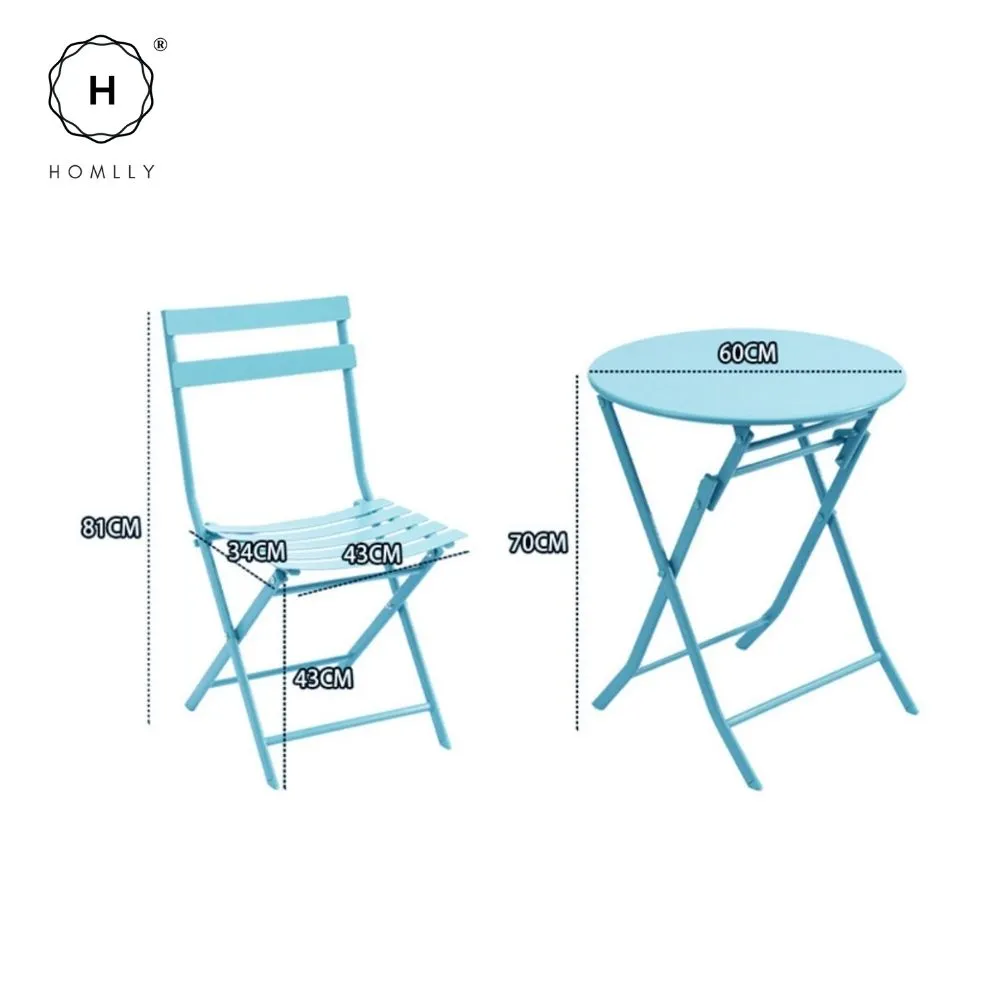 Homlly Ostoo Folding Outdoor Patio Balcony Table and Chairs
