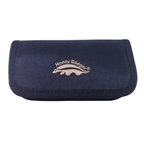 Honey Badger - Embroidered Black Zipper Pouch