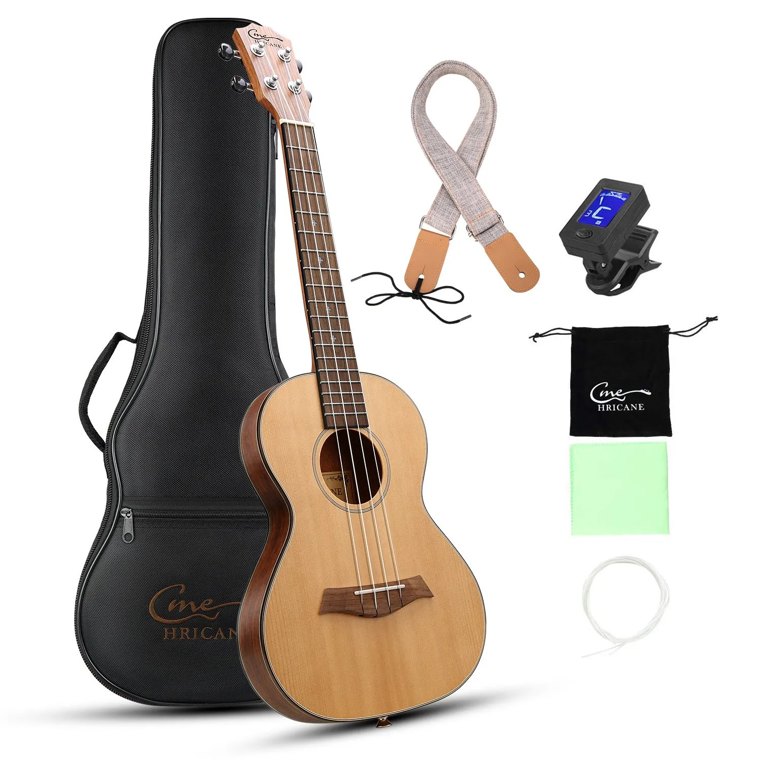HRICANE Tenor Walnut Ukulele Ultra-thin Light for Travel