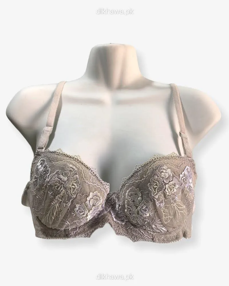 Imported Stocklot Branded  Net Pushup Bra - Underwired Bra  Non Padded Bra - Pack of 2