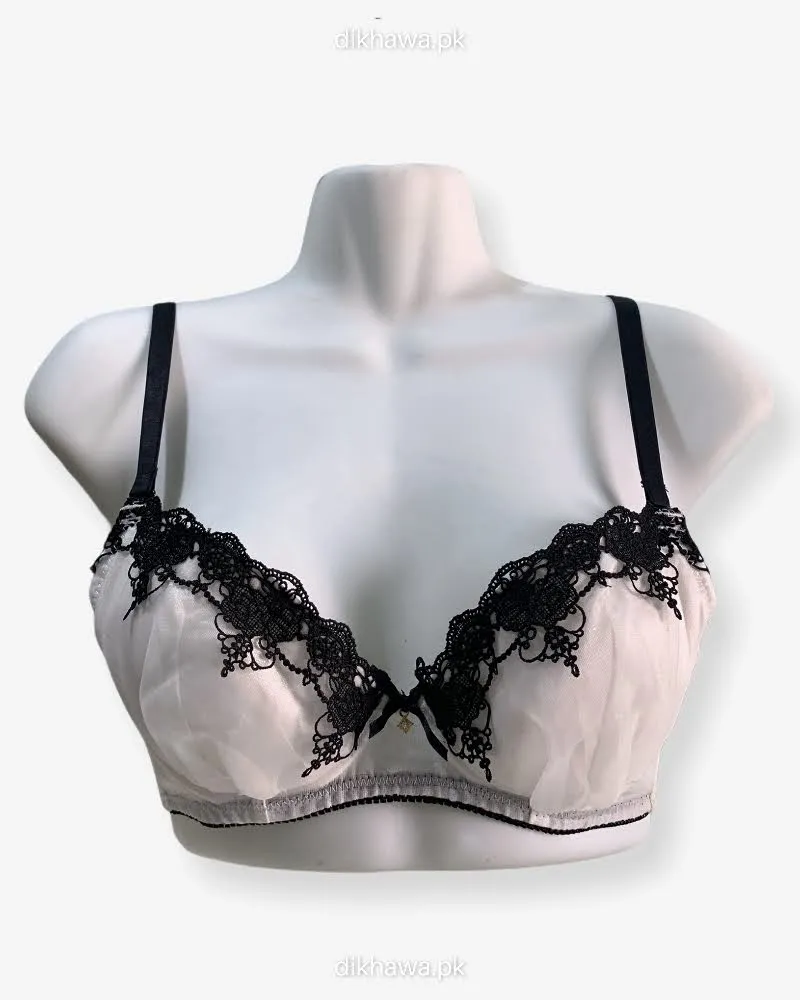 Imported Stocklot Branded  Net Pushup Bra - Underwired Bra  Non Padded Bra - Pack of 2