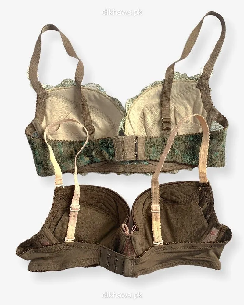 Imported Stocklot Branded  Net Pushup Bra - Underwired Bra  - Non Padded Bra - Pack of 2