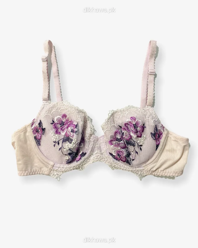Imported Stocklot Branded  Net Pushup Bra - Underwired Padded Bra - Pack of 2