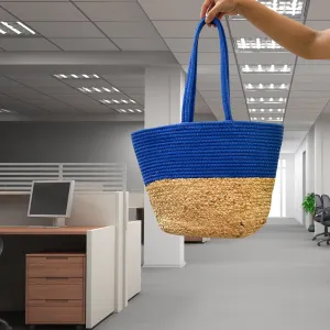 Indigo Jute and Cotton Handbag