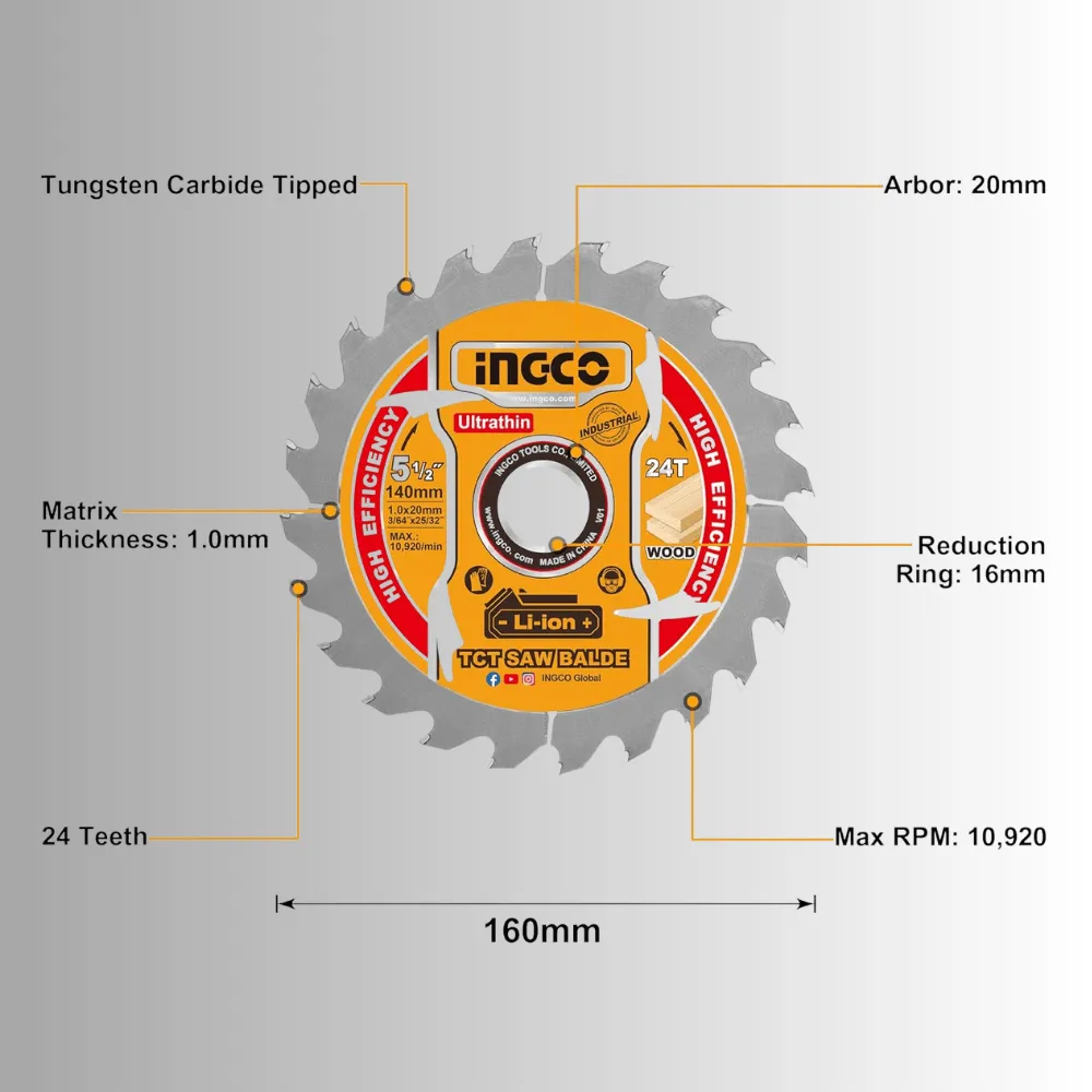 Ingco Ultra-Thin TCT Saw Blade Set - TSB1403