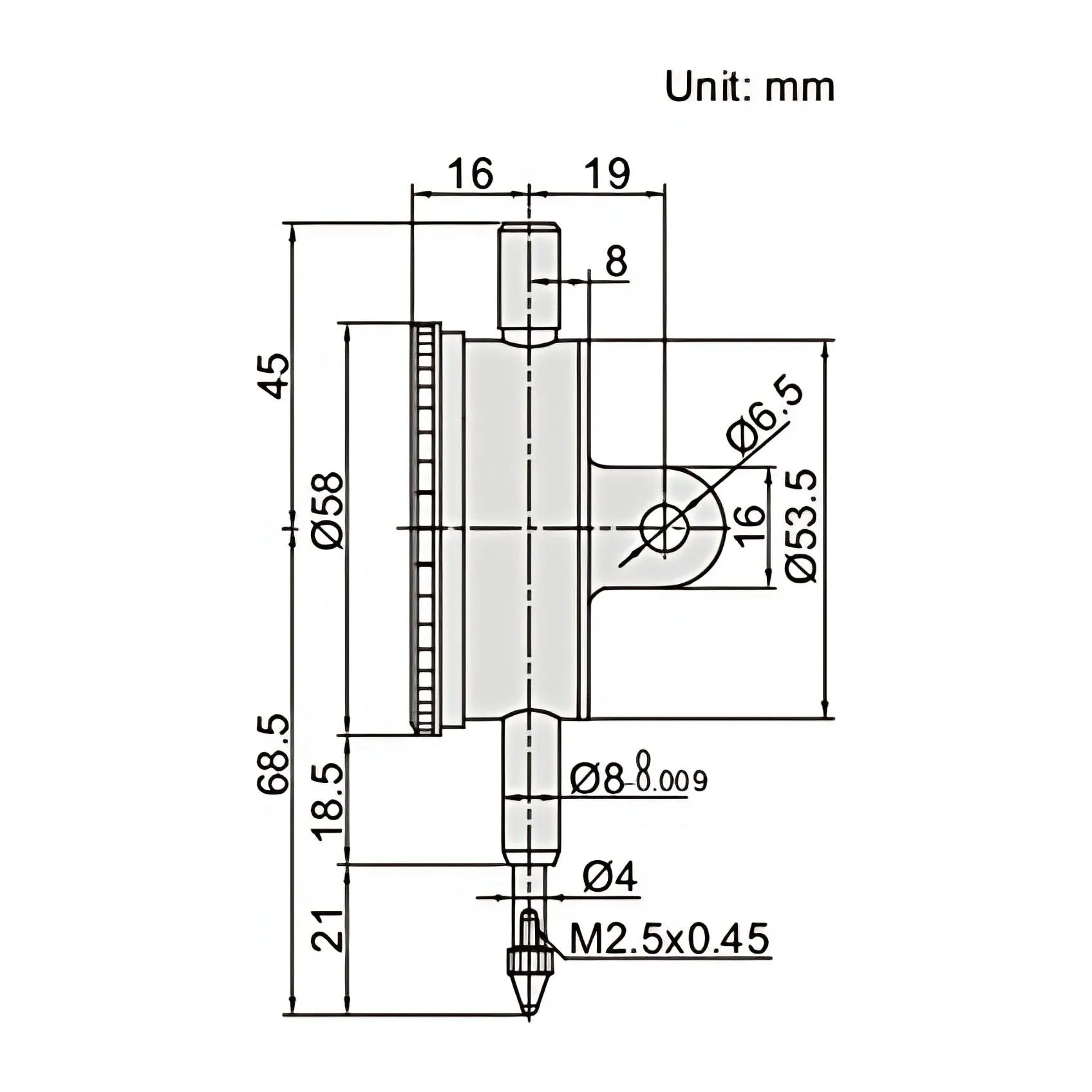 Insize Shockproof Dial Indicator 5mm Range Series 2314-5A