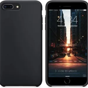 iPhone 7 / 8 Plus Shockproof Silicone Cover Soft Feel-Open Bottom - Black