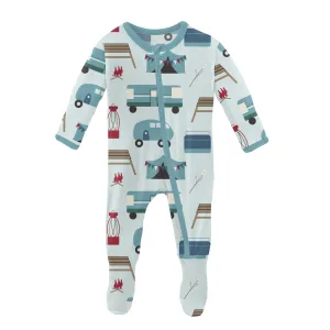 KicKee Pants Fresh Air Camping Footie with Zipper