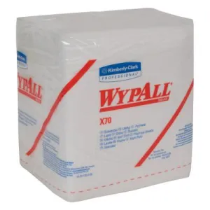Kimberly-Clark Professional WypAll* X70 Wipes, 1/4 Fold, White, 76 per pack, 41200