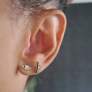 Kris Nations Eye Crystal Stud Earrings