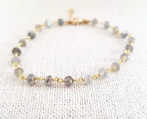 Labradorite Gemstone 14k Gold Filled Bracelet