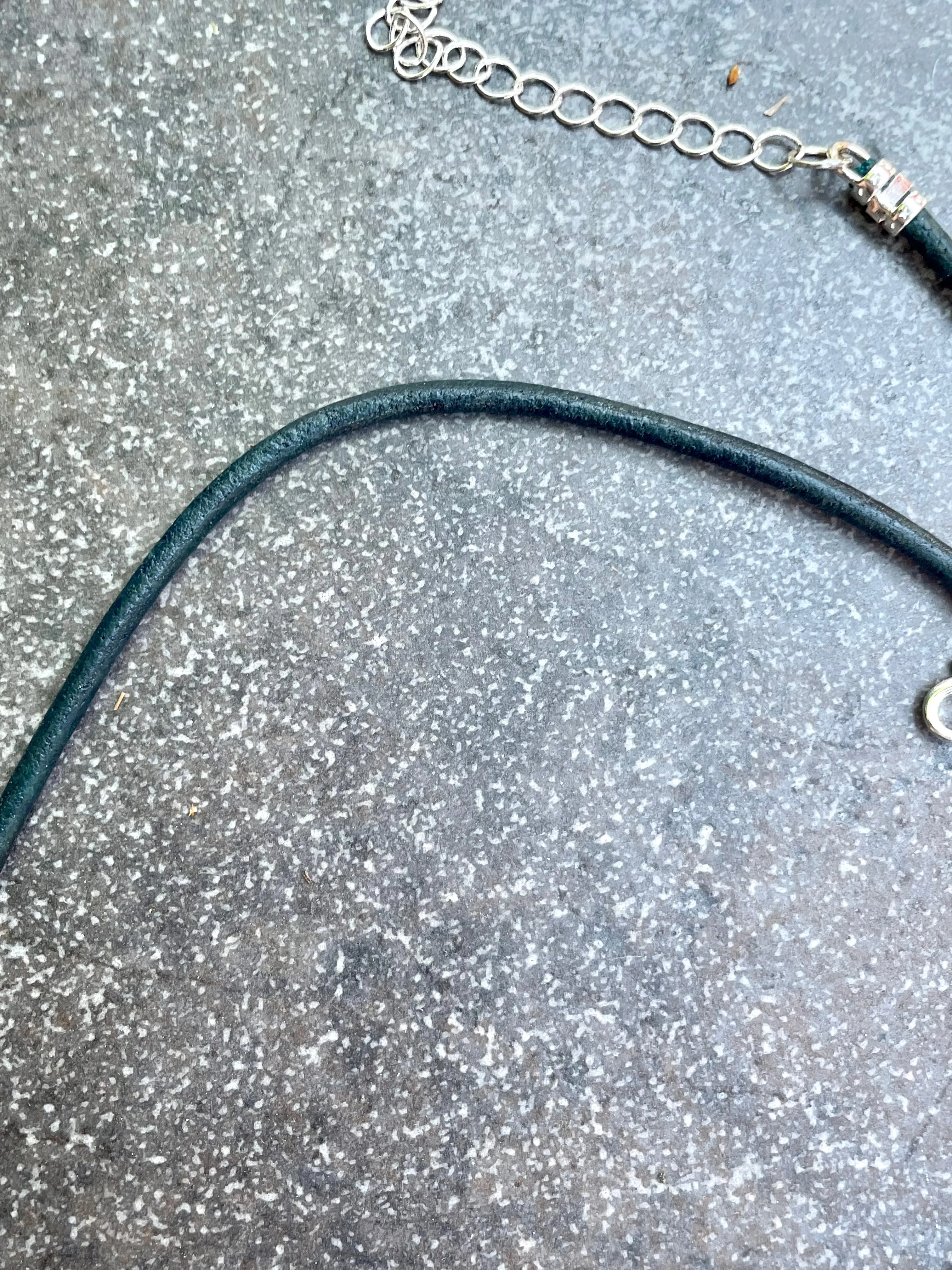 Labradorite gemstone Sun Leather Necklace