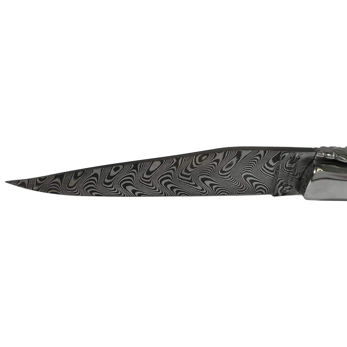 Laguiole en Aubrac Handcrafted Multilayer Damascus Double Plate Multipurpose Knife With Olive Wood Handle, 4.75-Inches