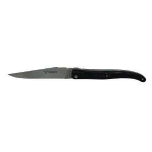Laguiole en Aubrac Handcrafted Plated Limited Edition Multipurpose Knife, Full Ebony Handle With Spartan, 4.75 inches