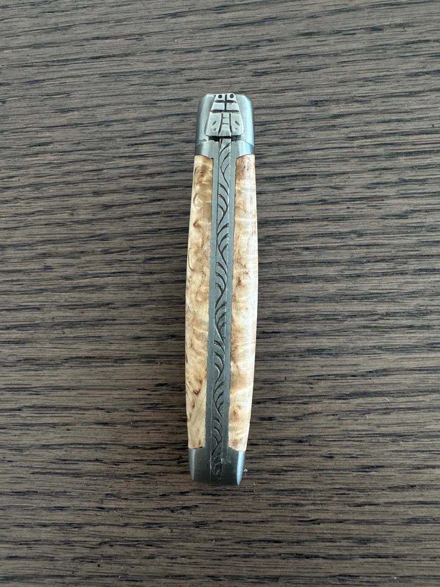 Laguiole en Aubrac Handcrafted Plated Multipurpose Knife, Birchwood Handle, 3.5-Inches