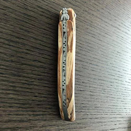 Laguiole en Aubrac Handcrafted Plated Multipurpose Knife, Full Aubrac Wood Handle, 4.75 inches